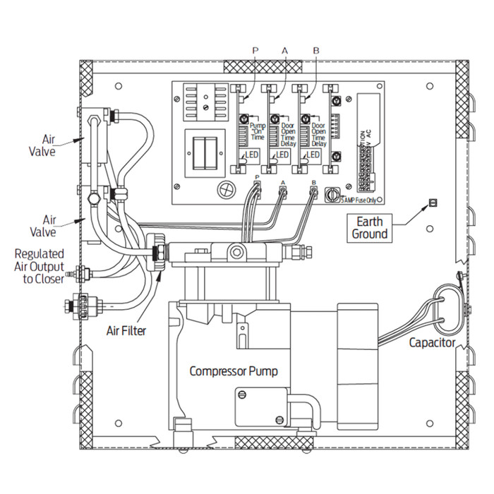 LCN 7982ES Pneumatic Control Box with Electric Strike Relay for Two Door Applications