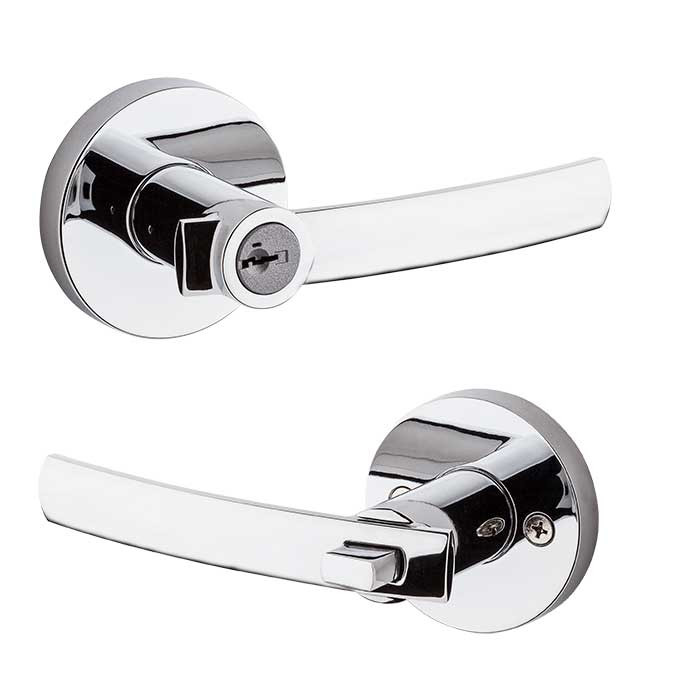 Kwikset 156SYL-RDT Sydney Keyed Entry Lever SmartKey with Round Rose, 6AL Latch and RCS Strike