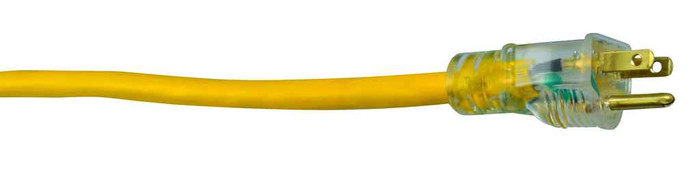 Southwire 25878302 2587SW8802 12/3 Heavy-Duty 15-Amp SJTW High Visibility General Purpose Extension Cord with Lighted End, 25'