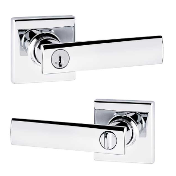 Kwikset 740VDL-SMT Vedani Keyed Entry Lever SmartKey, Square Rose with 6-Way Adjustable Latch and Round Corner Strike