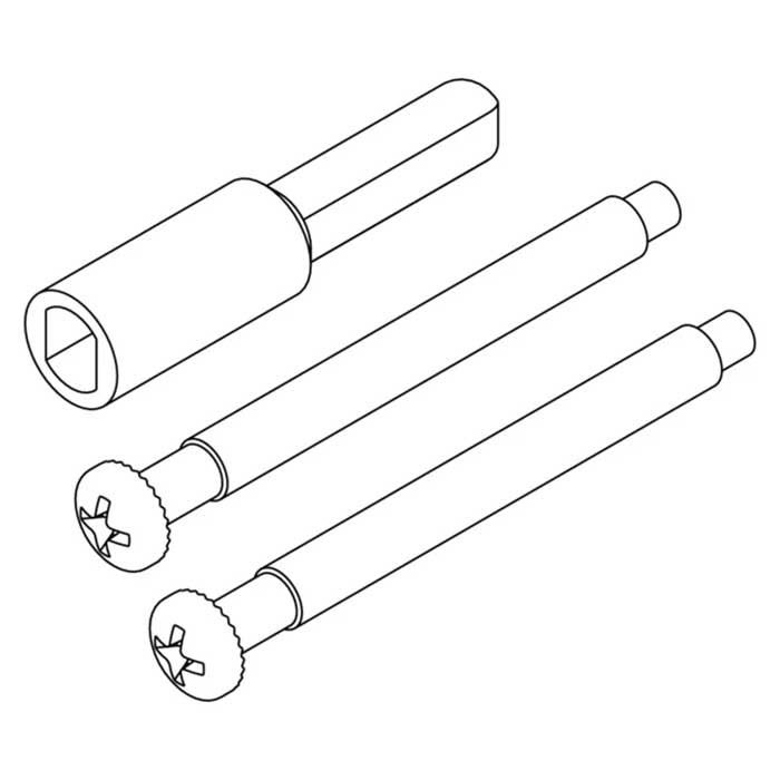 Kwikset 81706-15 Chassis Mounting Thick Door Screw Pack for Knobs or Levers, (2) Screws With Spindle Extension