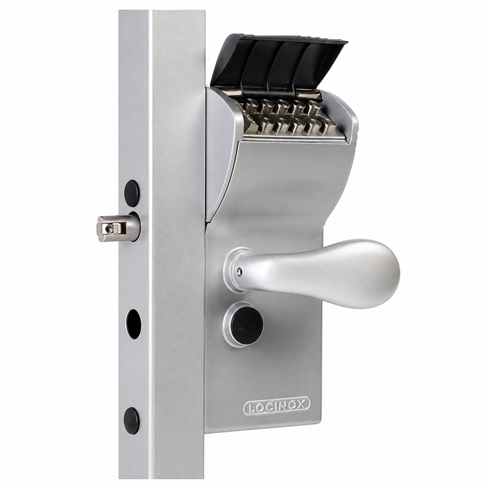 Locinox USA LFKQ4040X1L Mechanical Code Gate Lock with Club Handle, RAL 9005