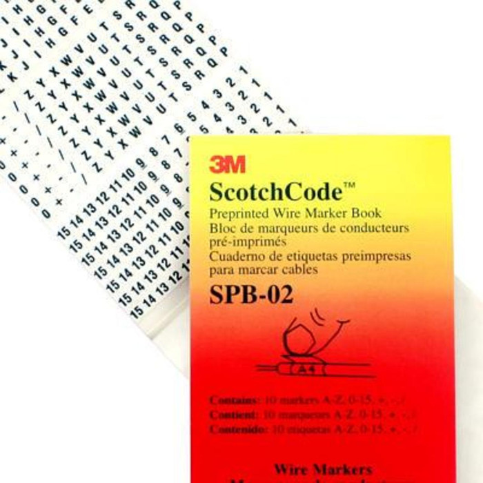 3M 7010350073 3M, ScotchCode, Pre-Printed Wire Marker Book SPB-02