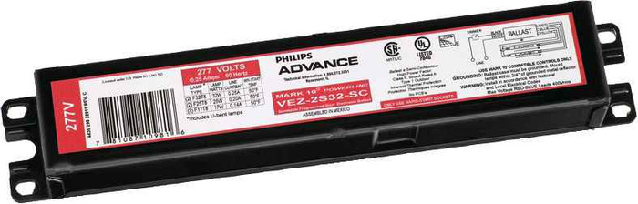 Advance VEZ2S32SC35I ELE DIM BALLAST (2) F32T8 277V IC PACK Advance VEZ2S32SC35I ELE DIM BALLAST (2) F32T8 277V IC PACK