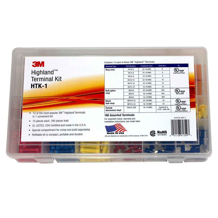 3M HTK-1 3M, Highland, Terminal Kit, HTK-1, 180 pieces, refillable kit iscompact, portable and durable