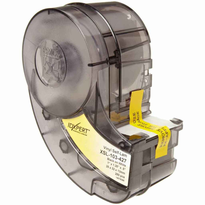 Brady XSL-103-427 IDXPERT Series Self-Laminating Vinyl Wire and Cable Labels, 1.25" H x 1" W, Cartridge of 250 Labels