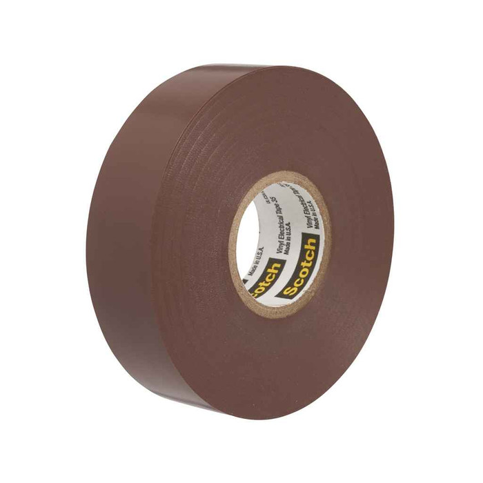 3M 7000132638 Scotch Vinyl Color Coding Electrical Tape 35, 1/2 in x 20 ft, Brown, 10 rolls/carton, 100 rolls/Case