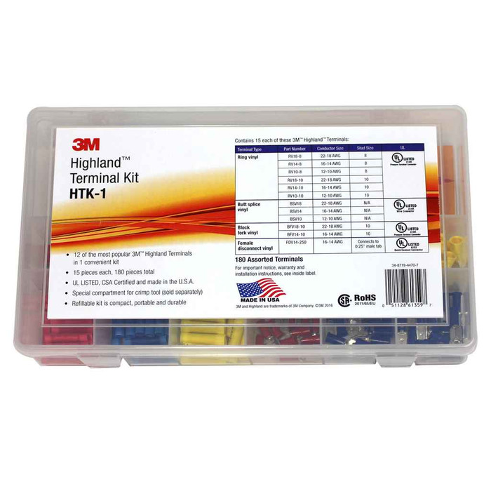 3M 7100112734 3M, Highland, Terminal Kit, HTK-1, 180 pieces, refillable kit is compact, portable and durable, 4 Kits/Case