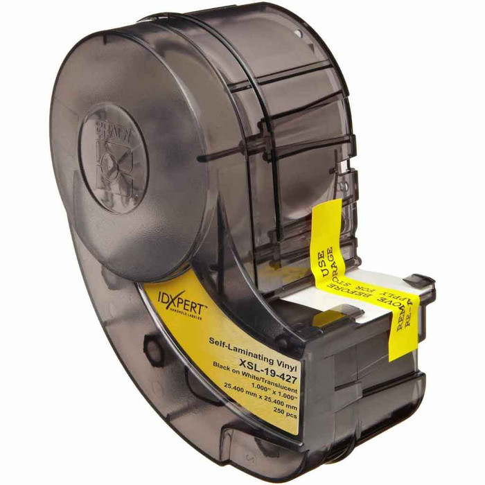 Brady XSL-19-427 IDXPERT Series Self-Laminating Vinyl Wire and Cable Labels, 1" H x 1" W, Cartridge of 250 Labels