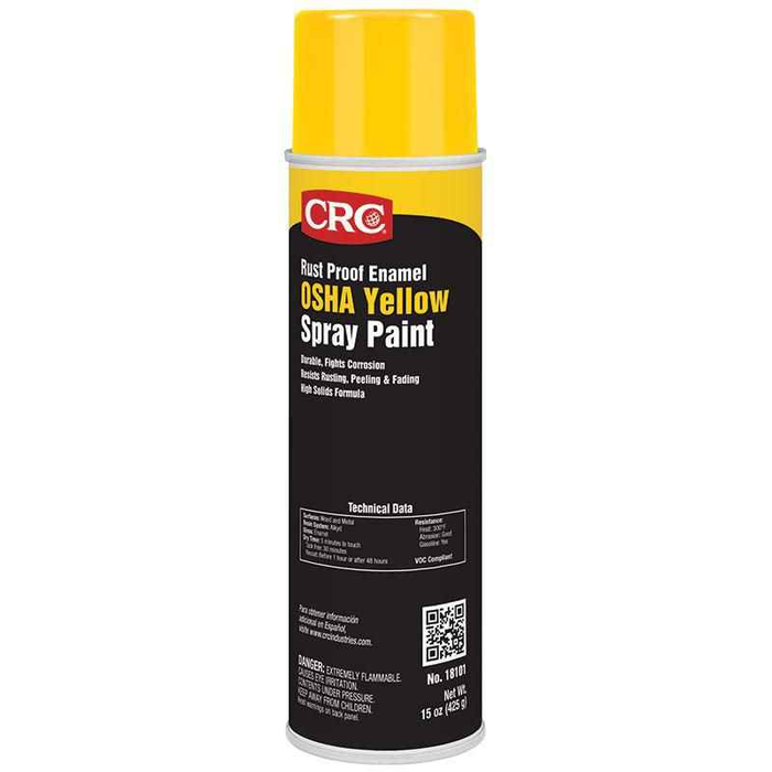 CRC Rust Proof Enamel Spray Paint OSHA Yellow 15 Oz Professional Coating System