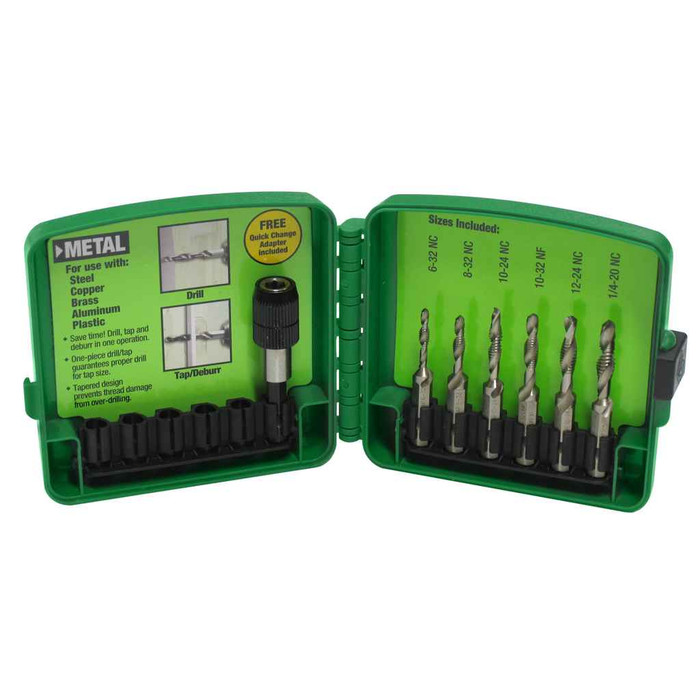 Greenlee 50176200 6-32 to 1/4-20 6-piece Drill Tap Set