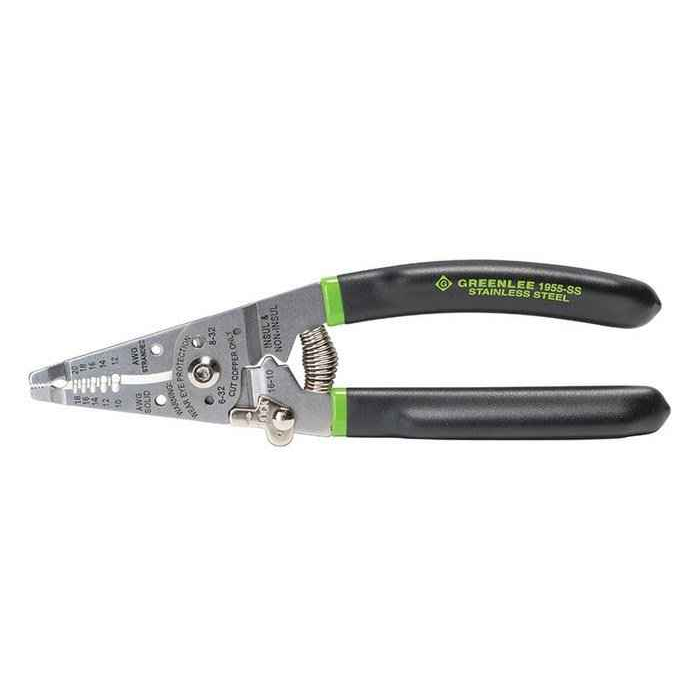 Greenlee Pro Stainless Steel Wire Stripper/Cutter/Crimper 10-18 AWG Multi-Function Tool
