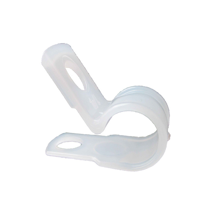 Gardner Bender PPC-1525 Plastic Cable Clamp, 1/4" Dia, Smooth Edge, Fast Install, Screw or Nail Mount, Natural 18/Bag