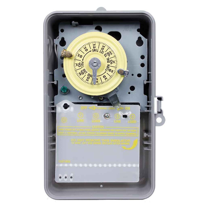 Intermatic T101P 24-Hour Mechanical Time Switch, 120 VAC, 60Hz, SPST, Indoor/Outdoor Plastic Enclosure, 1 Hour Interval Intermatic T101P 24-Hour Mechanical Time Switch, 120 VAC, 60Hz, SPST, Indoor/Outdoor Plastic Enclosure, 1 Hour Interval