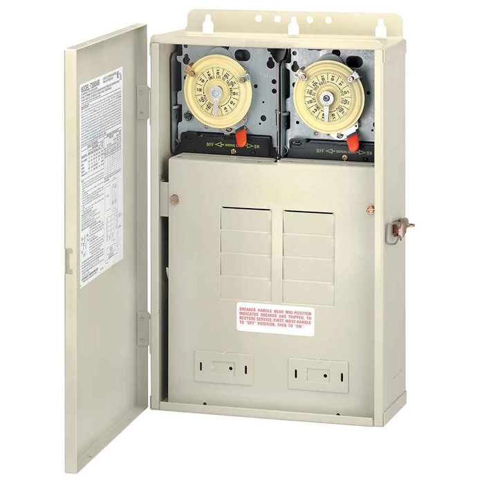 Intermatic T30404R 100 A Load Center with Two T104M Mechanisms, 8-Breaker Spaces