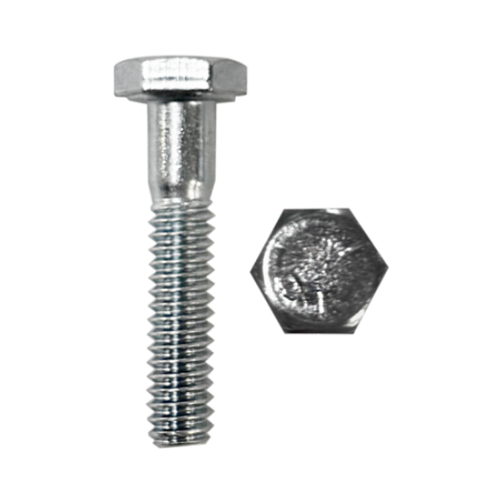 Minerallac 1/4"-20 x 2" Grade 2 Hex Head Tap Bolt with Zinc Plated Finish, 100 Pack
