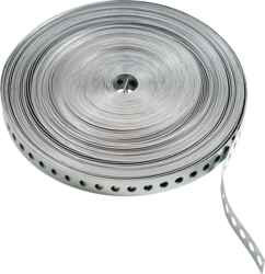 Minerallac 410C 0.035 x 3/4" x 10ft Coil Perforated Strapping, 1/4" Holes, 1/2" On-Center, Pre-Galvanized