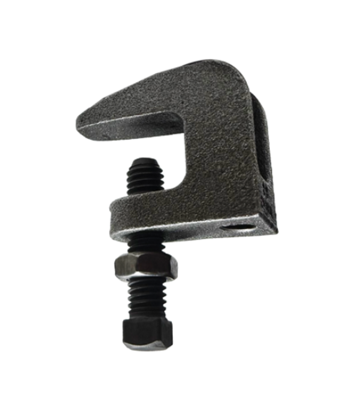 Minerallac Universal Beam Clamp 5/8" Flange 3/8" Rod 350 lb Capacity Malleable Iron Construction