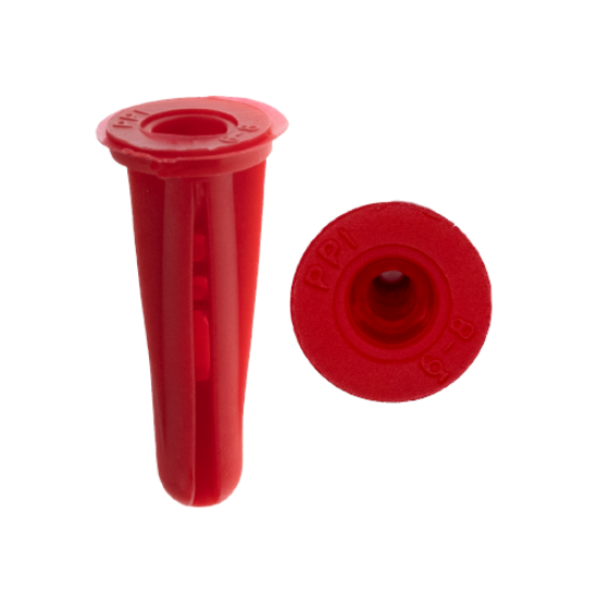 Minerallac #14-16 Red Plastic Conical Anchors Jar, 100 Pack