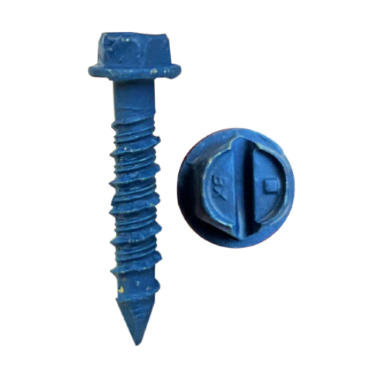 Minerallac 1/4" x 3-1/4" Tapcon Concrete Screws with Hex Washer Head and Blue Climaseal Coating