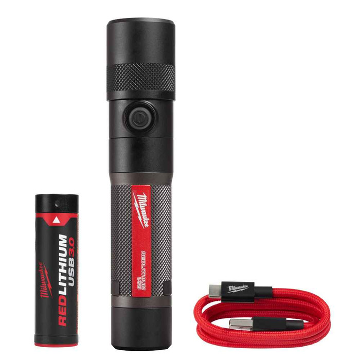 Milwaukee Tool 2161-21 REDLITHIUM, USB 1100L Twist Focus Flashlight