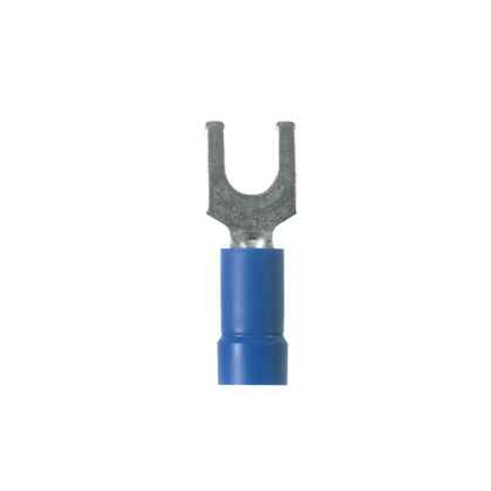 Panduit EV14-10FB-Q StrongHold, EV14-10FB-Q Loose Piece Forks, Blue, Vinyl, 1/5" Stud, 16-14 AWG