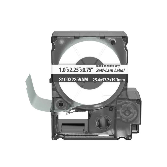 Panduit S100X225VAM PXE, S100X225VAM MP Printer Self-Lam Label, Vinyl, White, 2.25"x1", 0.75"POH