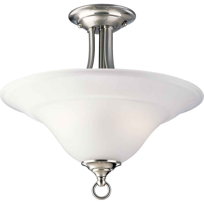 Progress Lighting P3473-09 Two-Light Brushed Nickel semi-flush mount ceiling light