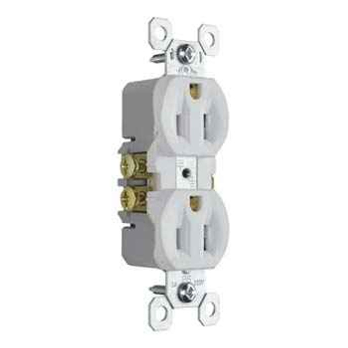 Pass & Seymour 3232W Trademaster 15A/125V Duplex Receptacle, White Pass & Seymour 3232W Trademaster 15A/125V Duplex Receptacle, White