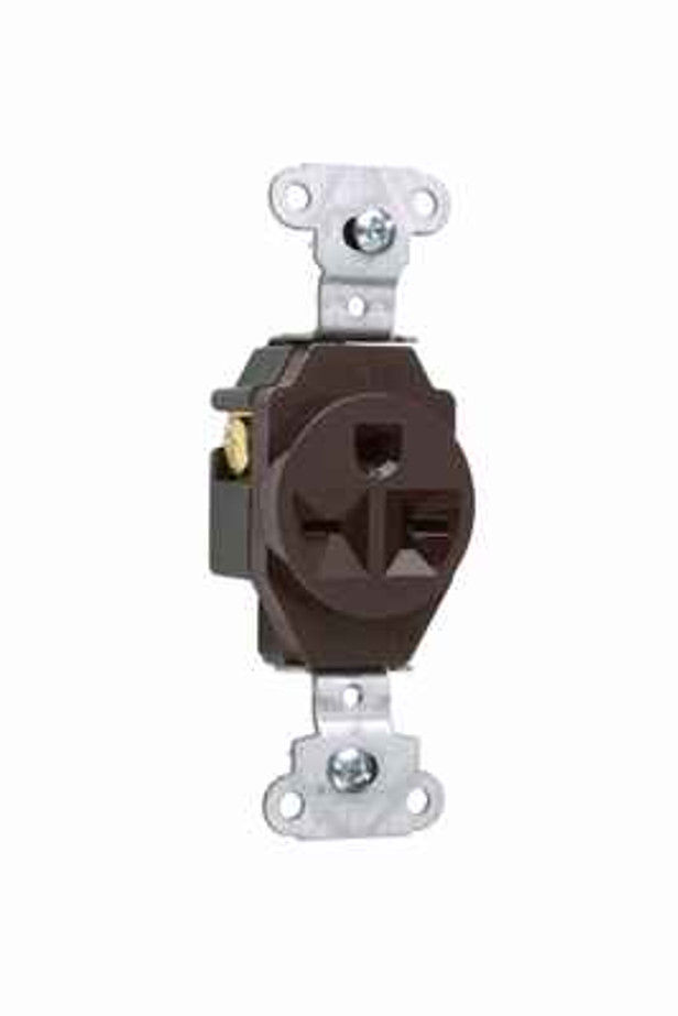 Pass & Seymour 5851 20A 250V Heavy Duty Spec-Grade Single Receptacle, Side Wire, Brown Pass & Seymour 5851 20A 250V Heavy Duty Spec-Grade Single Receptacle, Side Wire, Brown