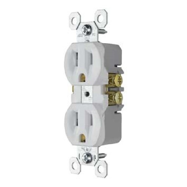 Pass & Seymour 3232WCACC20 CO/ALR Duplex Receptacle, 15A 125V, White