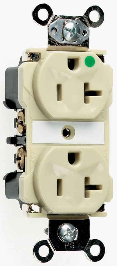 Pass & Seymour 8300GRY 20A 125V Extra Heavy Duty Hospital-Grade Duplex Receptacle, Back and Side Wire, Gray