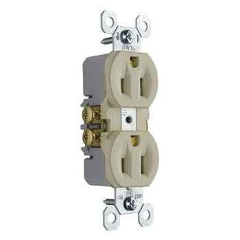 Pass & Seymour 3232I Trademaster 15A/125V Duplex Receptacle, Ivory