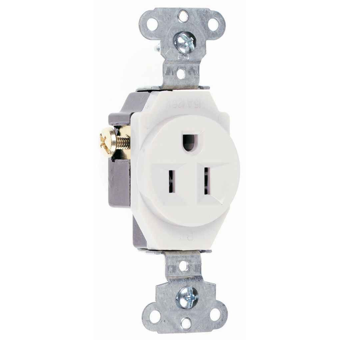 Pass & Seymour 5251W 15A 125V Heavy-Duty Spec-Grade Single Receptacle, White