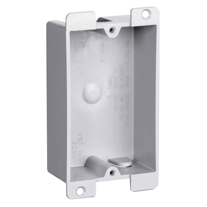 Pass & Seymour P108W Shallow Switch and Outlet Box, Thermoplastic