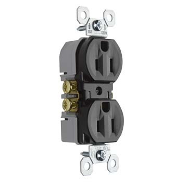 Pass & Seymour 3232TR Trademaster 15A 125V Tamper-Resistant Duplex Receptacle, Brown