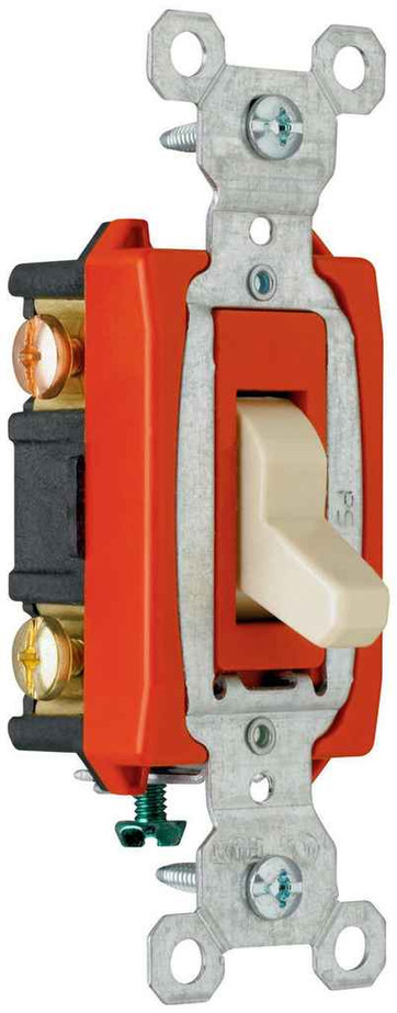 Pass & Seymour CS20AC3I Commerical 20A Specification Grade Toggle Switch, Ivory