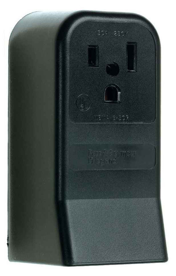 Pass & Seymour 3852 50A 250V 6-50R Straight Blade Single Surface Receptacle, 2-Pole, 3-Wire