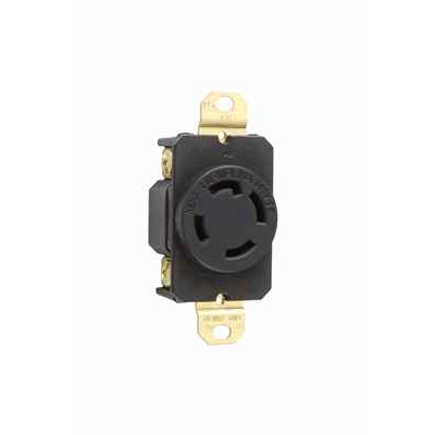 Pass & Seymour L1630R L1630 30A NEMA Single Receptacle, Brass Contacts & Nylon Housing