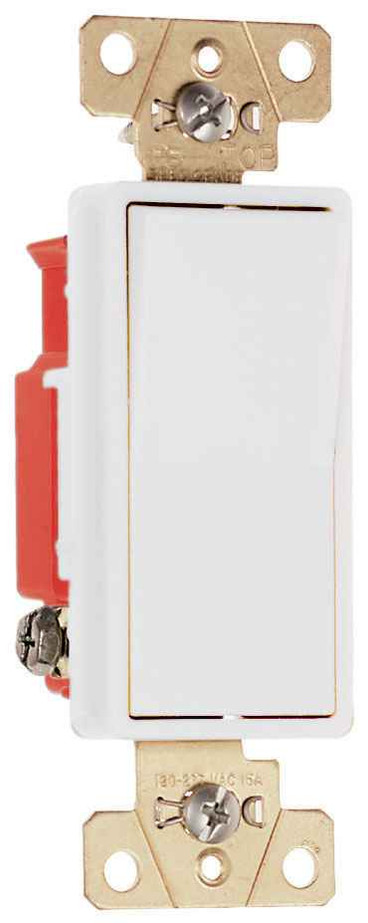 Pass & Seymour 2621W 20A 120V/277V Specification Grade Single Pole Decorator Paddle Switch, White