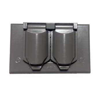 Pass & Seymour CA8GH Cast Weatherproof Duplex Receptacle Cover, Die-Cast Zinc, Gray