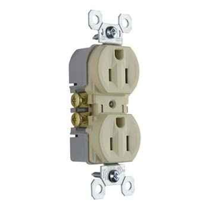 Pass & Seymour 3232TRI Trademaster 15A 125V Tamper-Resistant Duplex Receptacle, Ivory
