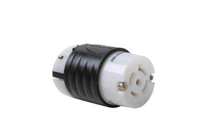 Pass & Seymour L2120C 20A NEMA Connector L2120 - Black Back, White Front Body