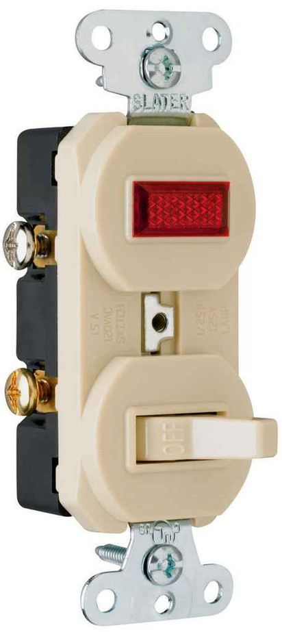 Pass & Seymour 692IG Single-Pole Combination Switch and Pilot Light, Ivory