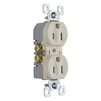 Pass & Seymour 3232TRLA Trademaster 15A 125V Tamper-Resistant Duplex Receptacle, Light Almond