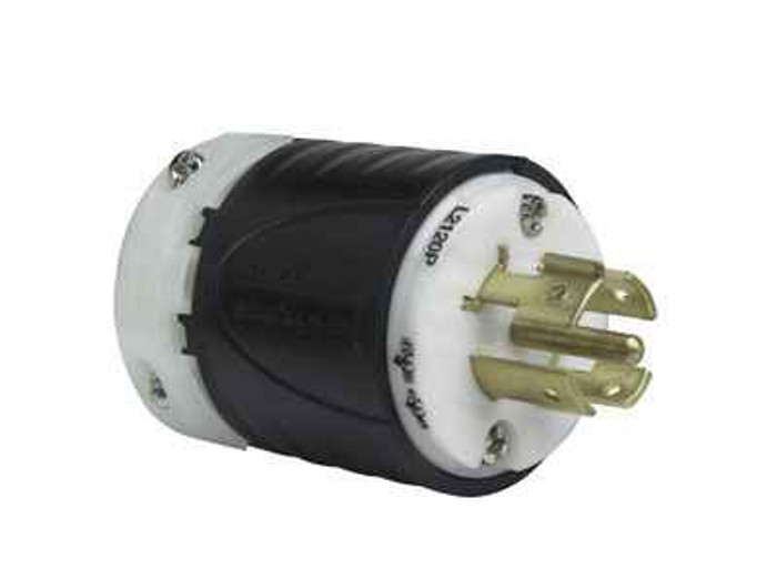 Pass & Seymour L2120P 20A NEMA Plug L2120 - Black Back, White Front Body Pass & Seymour L2120P 20A NEMA Plug L2120 - Black Back, White Front Body