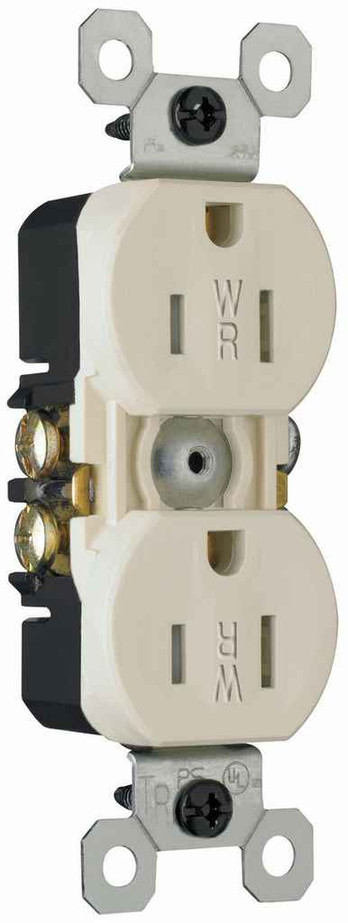 Pass & Seymour 3232TRWRLA Trademaster 15A 125V Tamper-Resistant Weather-Resistant Duplex Receptacle, Light Almond Pass & Seymour 3232TRWRLA Trademaster 15A 125V Tamper-Resistant Weather-Resistant Duplex Receptacle, Light Almond