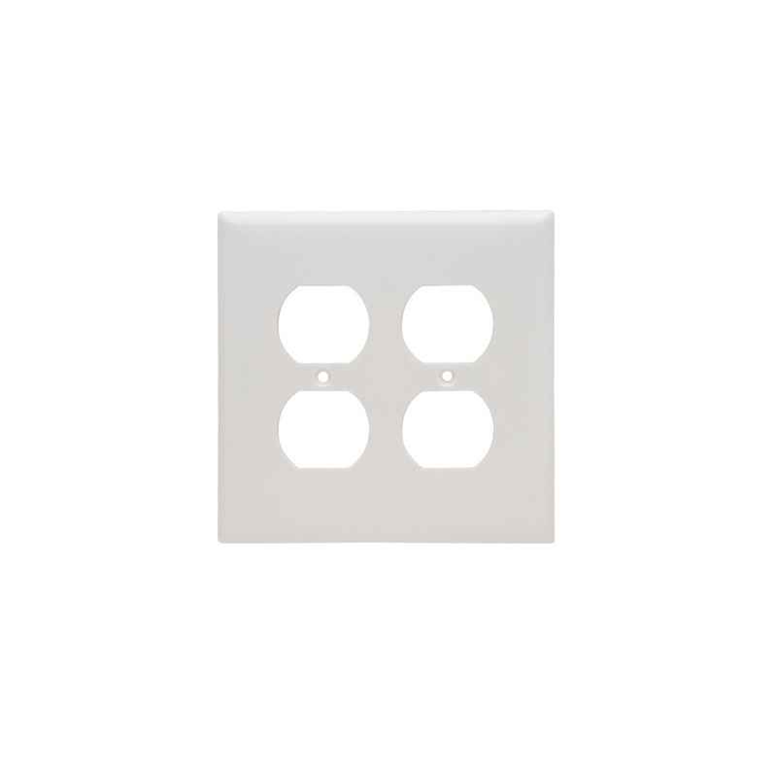 Pass & Seymour SPJ82W Junior Jumbo Thermoset 2-Gang Duplex Wall Plate, White