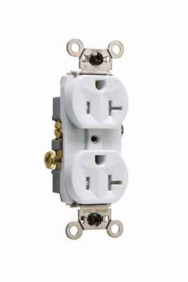 Pass & Seymour WR20TRW 20A 125V Commercial Grade Tamper-Resistant Weather-Resistant Duplex Receptacle, White