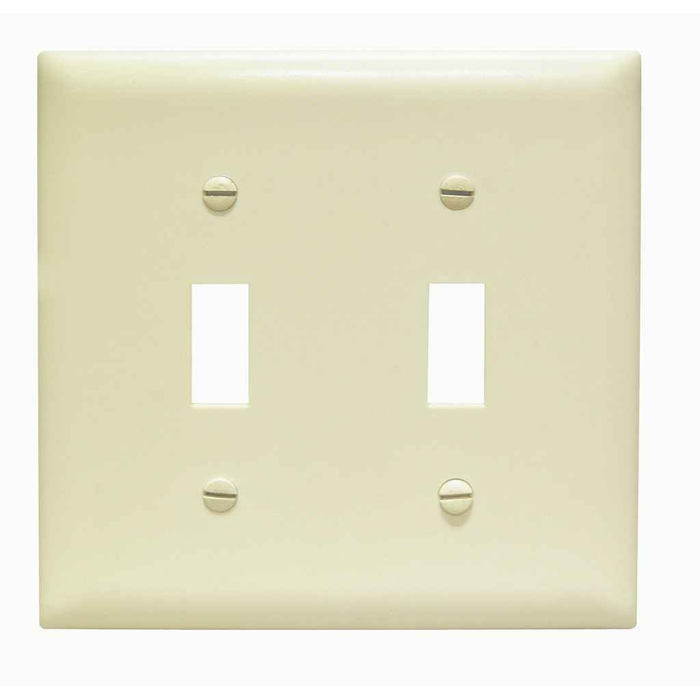 Pass & Seymour TP2I TradeMaster 2-Gang Nylon Toggle Wall Plate, Ivory